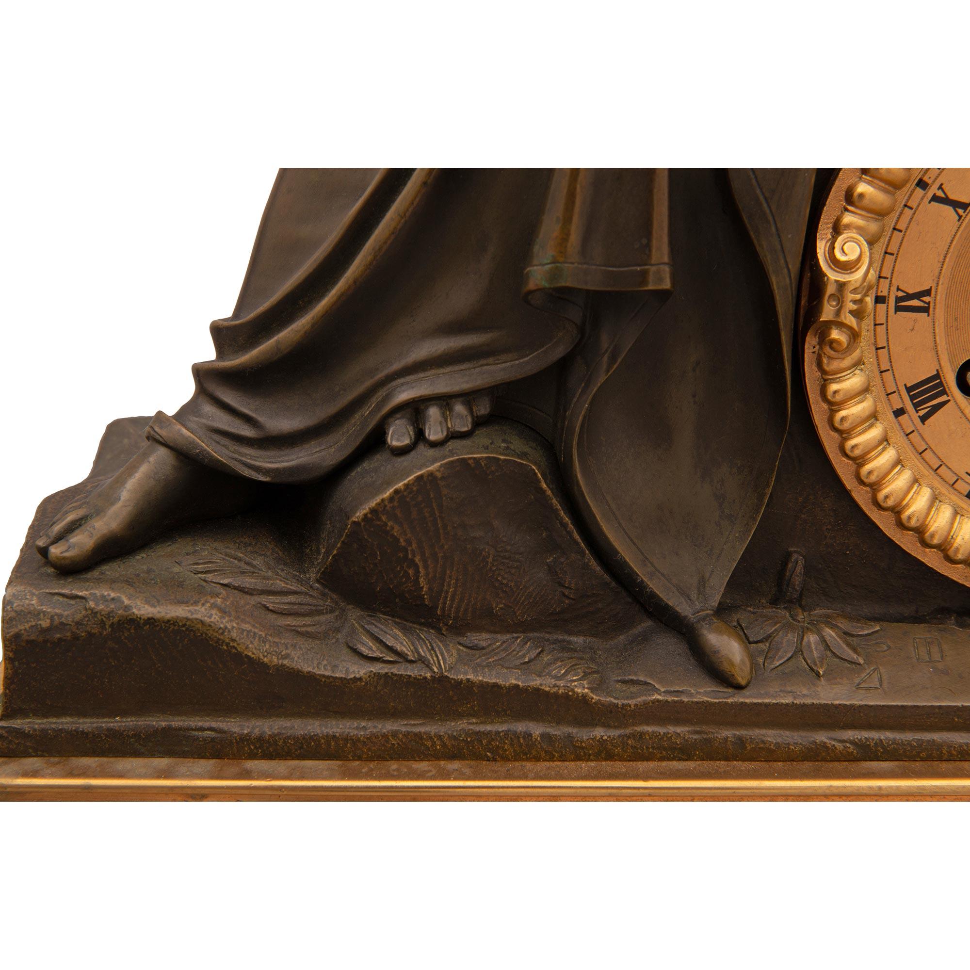 Französisches Renaissance-Set aus Bronze, Marmor und Goldbronze des 19. Jahrhunderts im Angebot 5