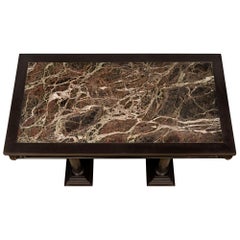 French 19th Century Renaissance St. Ebony and Marble Center/Library Table