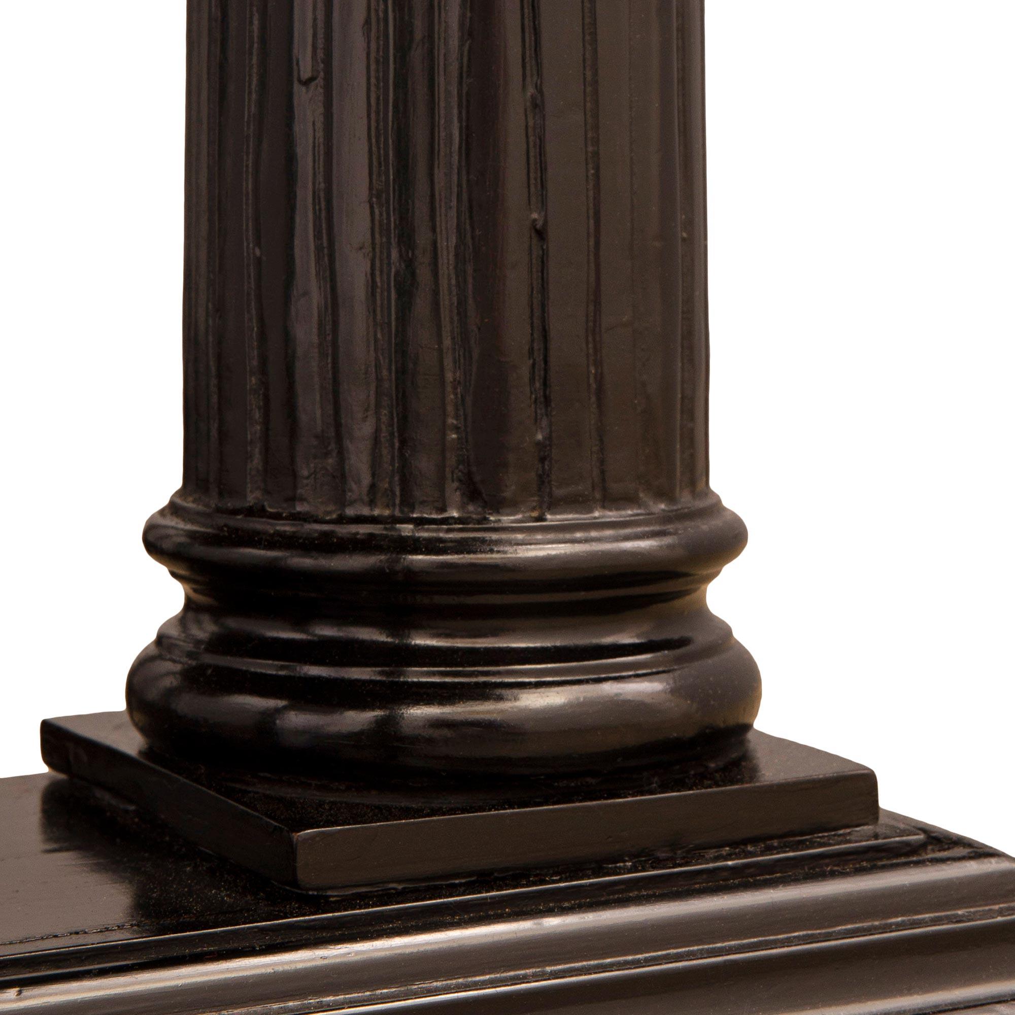 French 19th Century Renaissance St. Ebony and Marble Center/Library Table For Sale 4