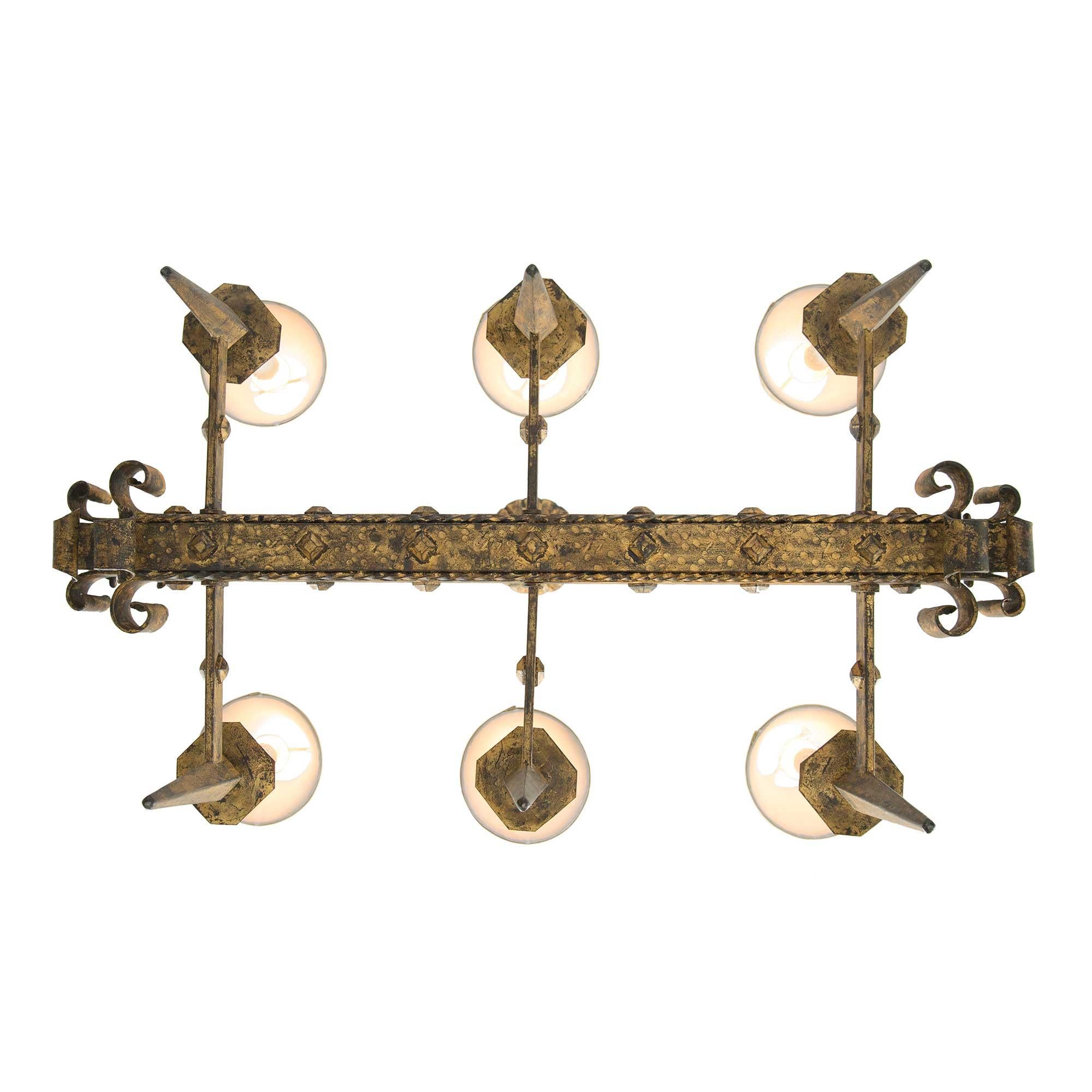 French 19th Century Renaissance St. Gilt Iron Chandelier For Sale 3