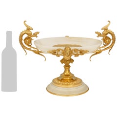 French 19th century Renaissance st. Onyx and Ormolu mounted centerpiece/tazza