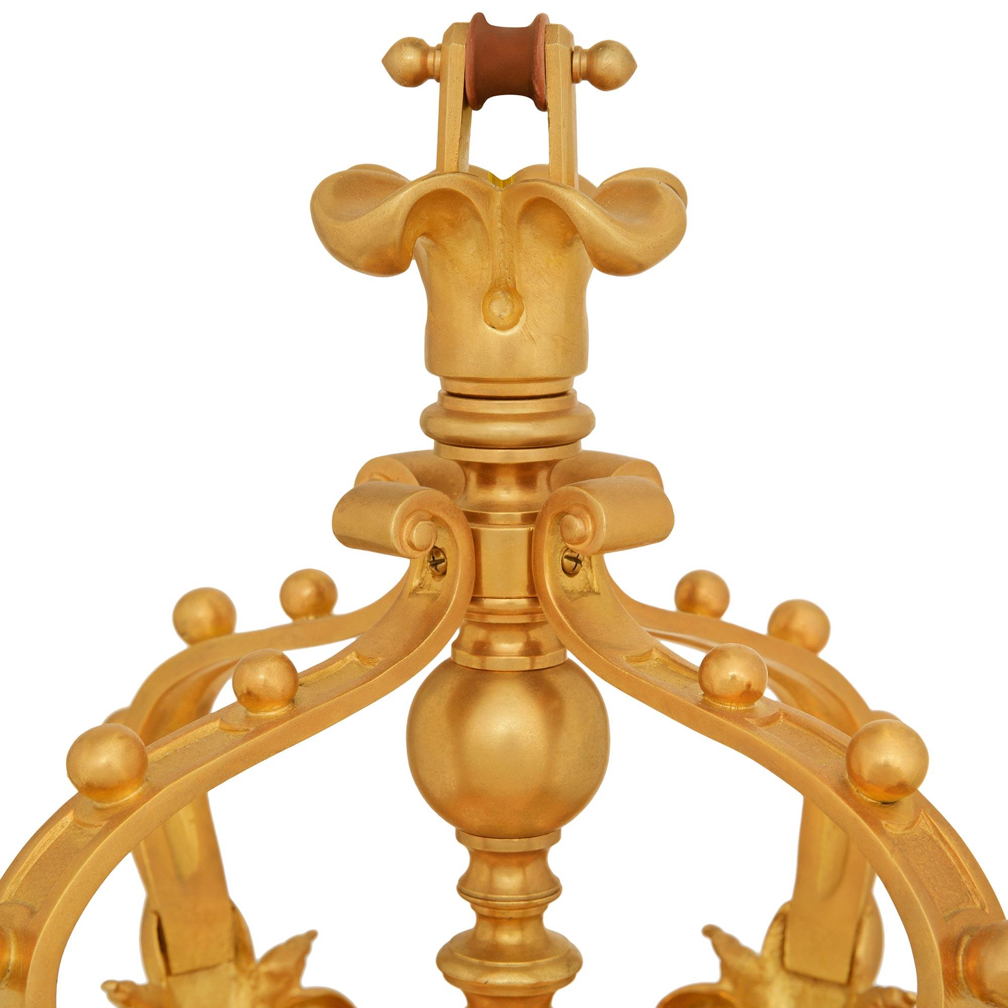 Realizzato con acquaforte Lanterna francese del XIX secolo in stile rinascimentale con ormeggio e vetro in vendita
