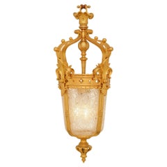 French 19th century Renaissance st. Ormolu and Glass lantern