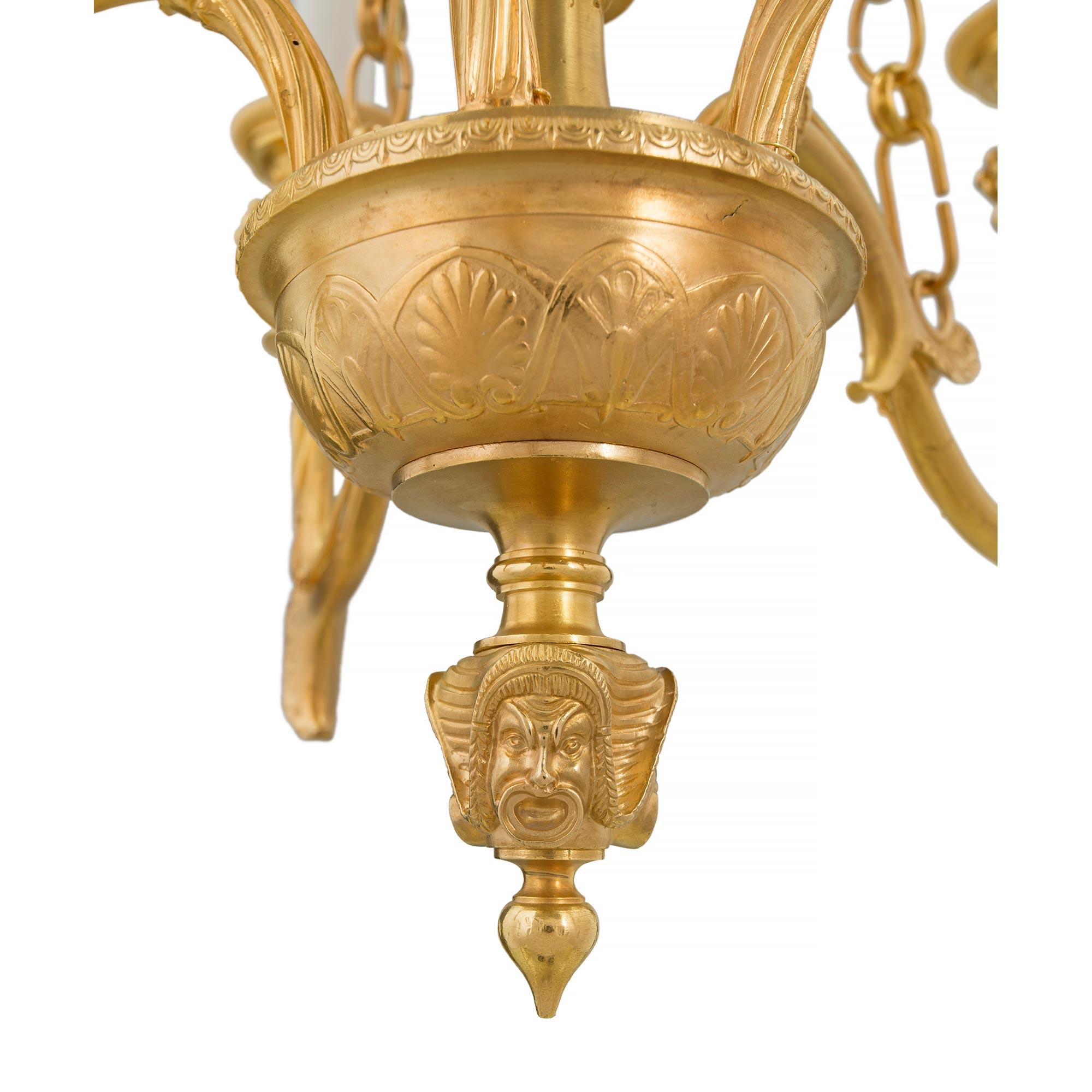 French 19th Century Renaissance St. Ormolu Five-Arm Chandelier 2