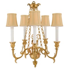 French 19th Century Renaissance St. Ormolu Five-Arm Chandelier