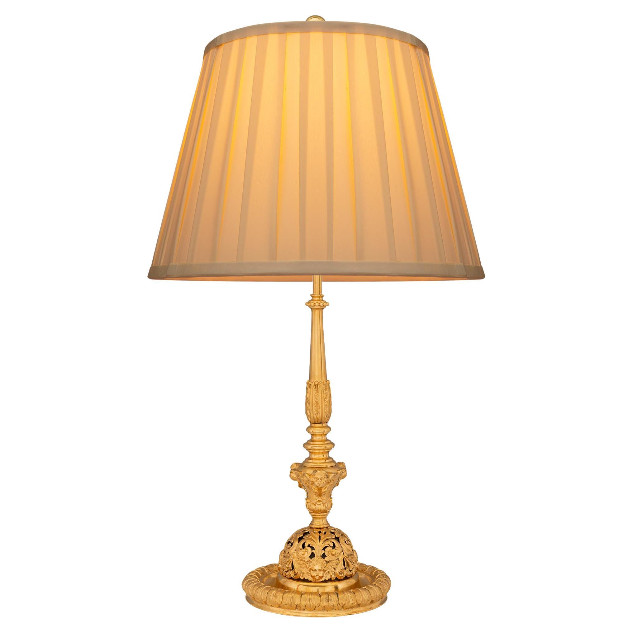 Renaissance-Stil-Goldbronze-Lampe, 19. Jahrhundert