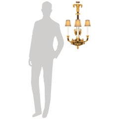 Lampadario rinascimentale francese del XIX secolo in bronzo patinato e Ormolu