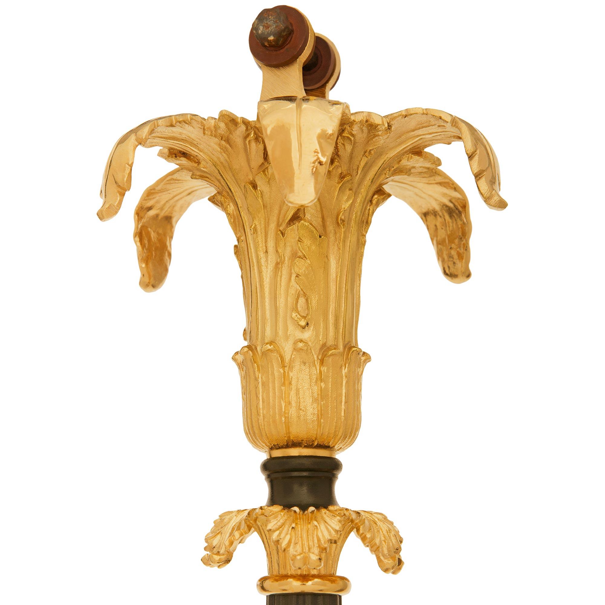 Lampadario rinascimentale francese del XIX secolo in bronzo patinato e Ormolu In condizioni buone in vendita a West Palm Beach, FL