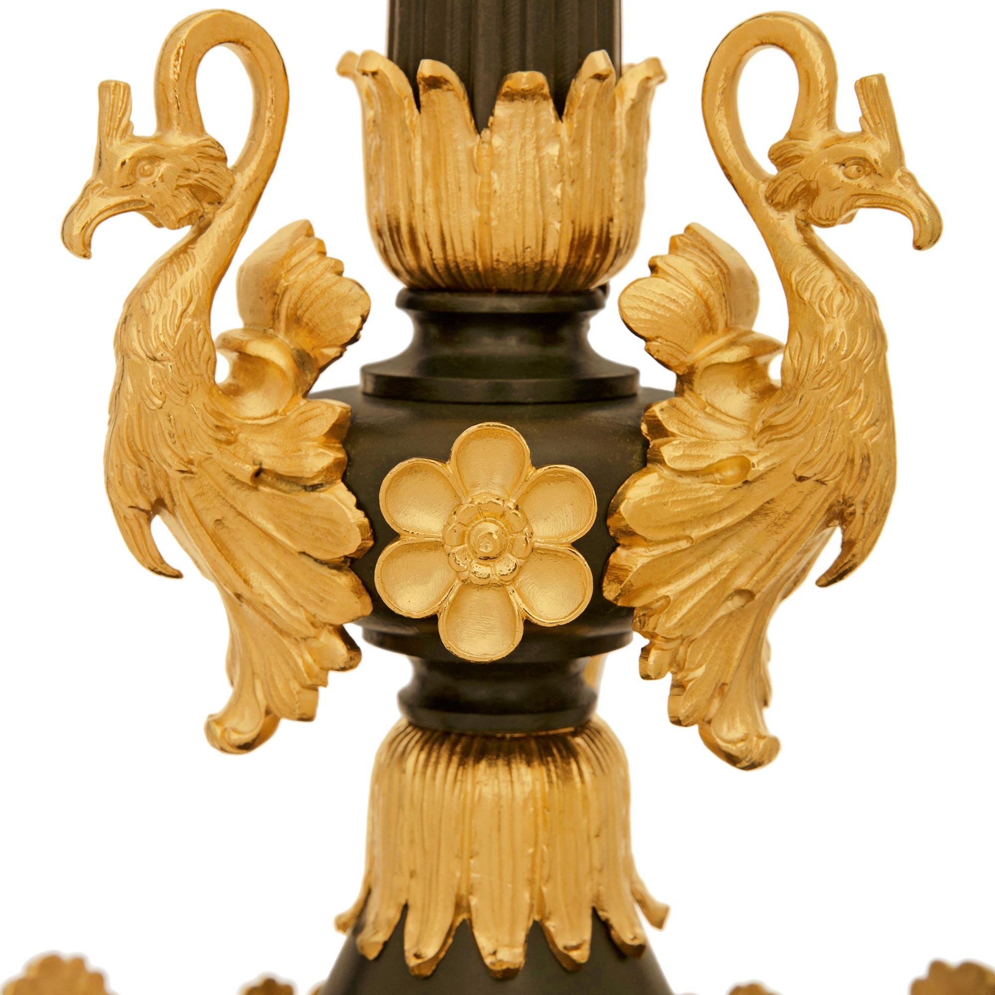 Bronzo Lampadario rinascimentale francese del XIX secolo in bronzo patinato e Ormolu in vendita