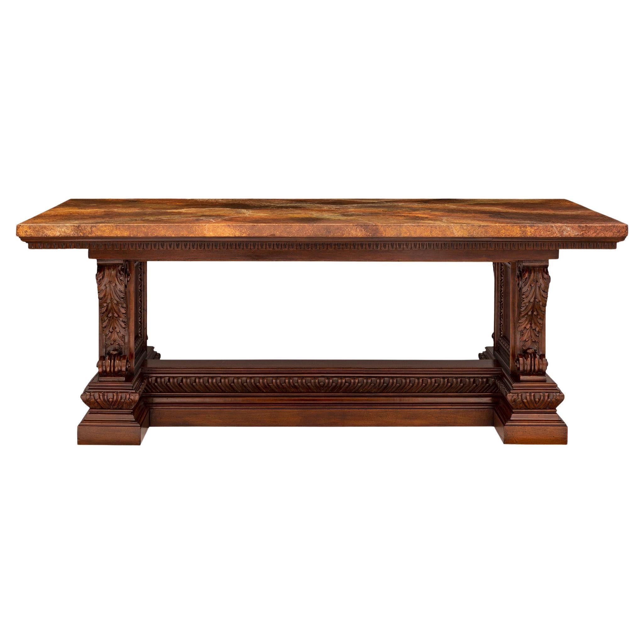 French 19th Century Renaissance St. Walnut Dining Table