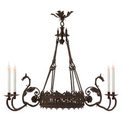 French 19th Century Renaissance St. Wrought Iron Chandelier