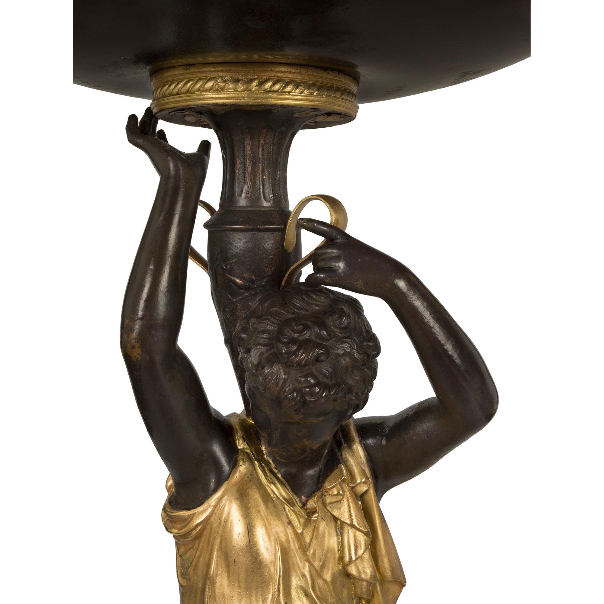 Bronze Vide Poche/standoir de style Renaissance du 19ème siècle en bronze et bronze doré Tazza/standoir en vente