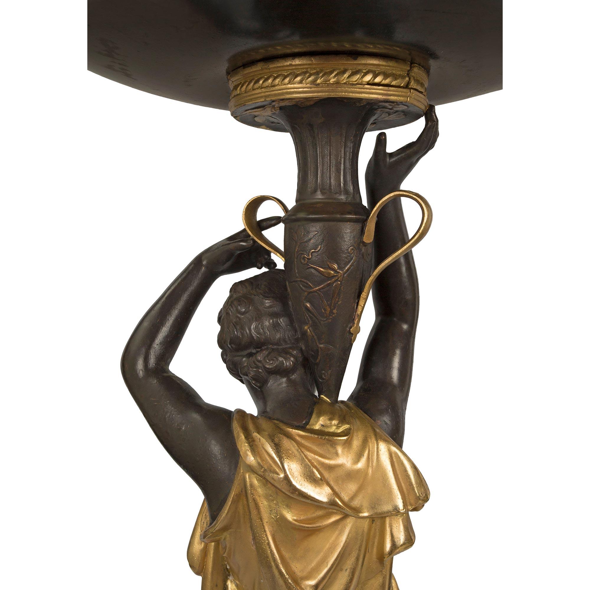 Vide Poche/standoir de style Renaissance du 19ème siècle en bronze et bronze doré Tazza/standoir en vente 1