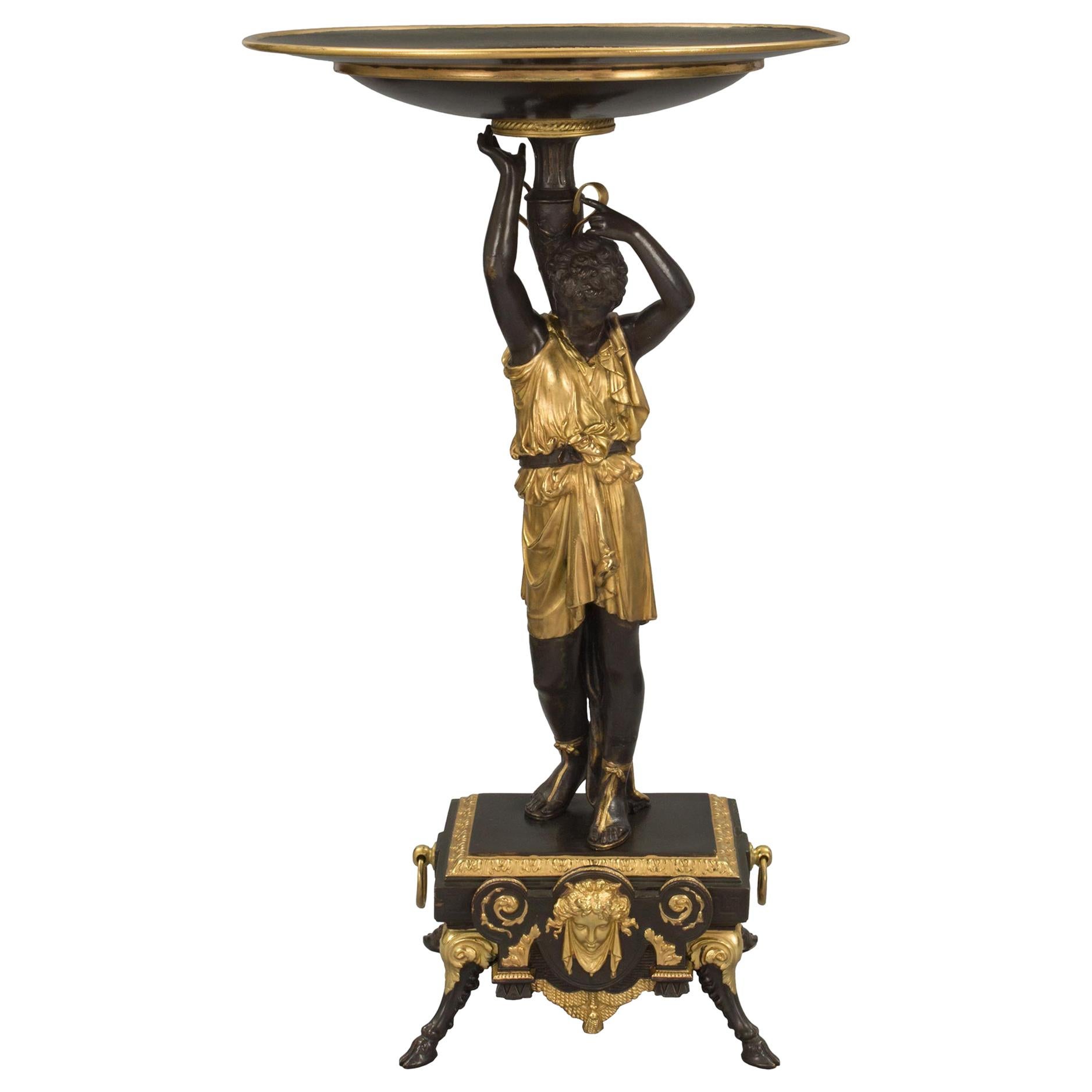 French 19th Century Renaissance Style Bronze and Ormolu Vide Poche Tazza/Stand