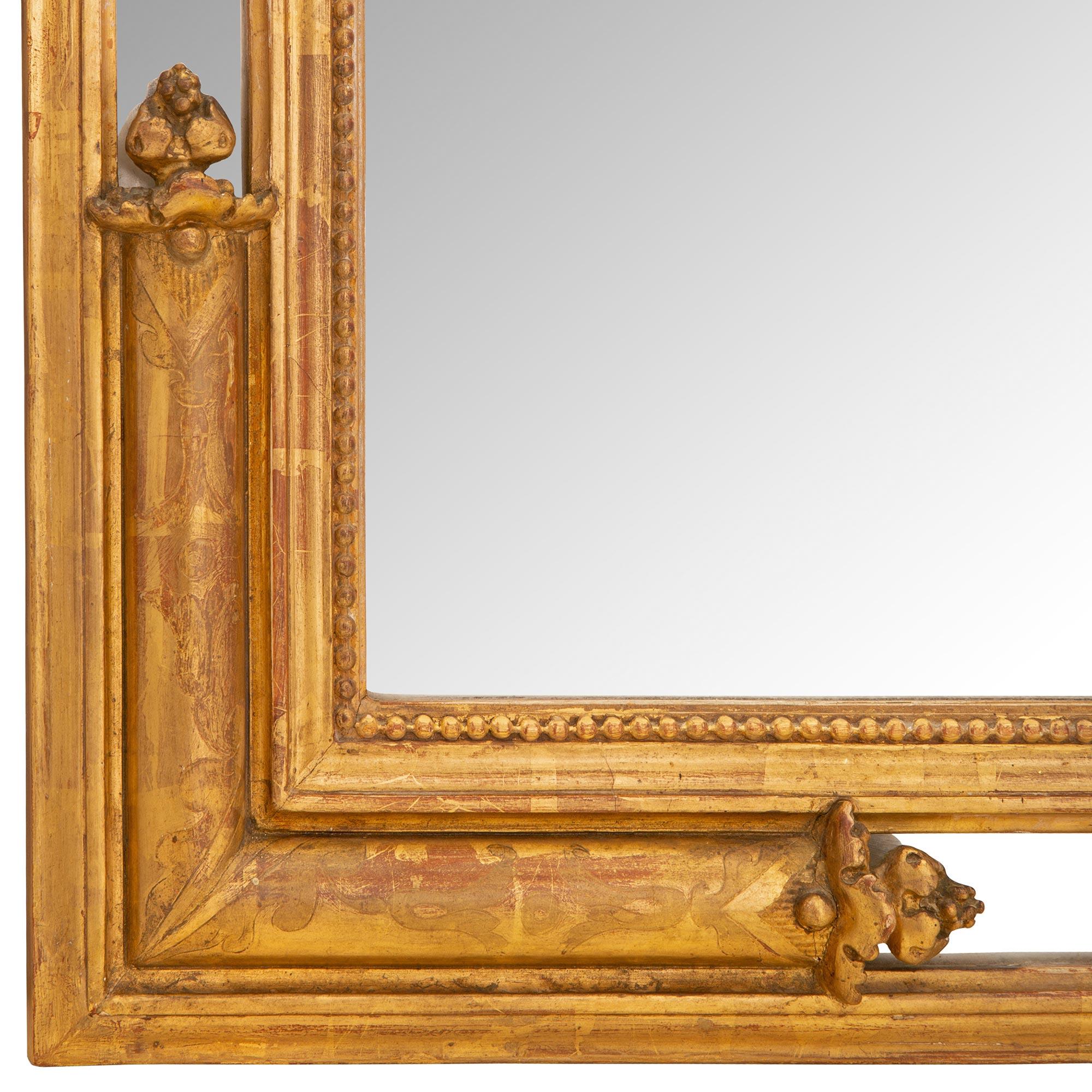 French 19th Century Renaissance Style Double Frame Giltwood Mirror 6
