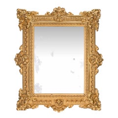 French 19th Century Renaissance Style Finely Carved Giltwood Mirror