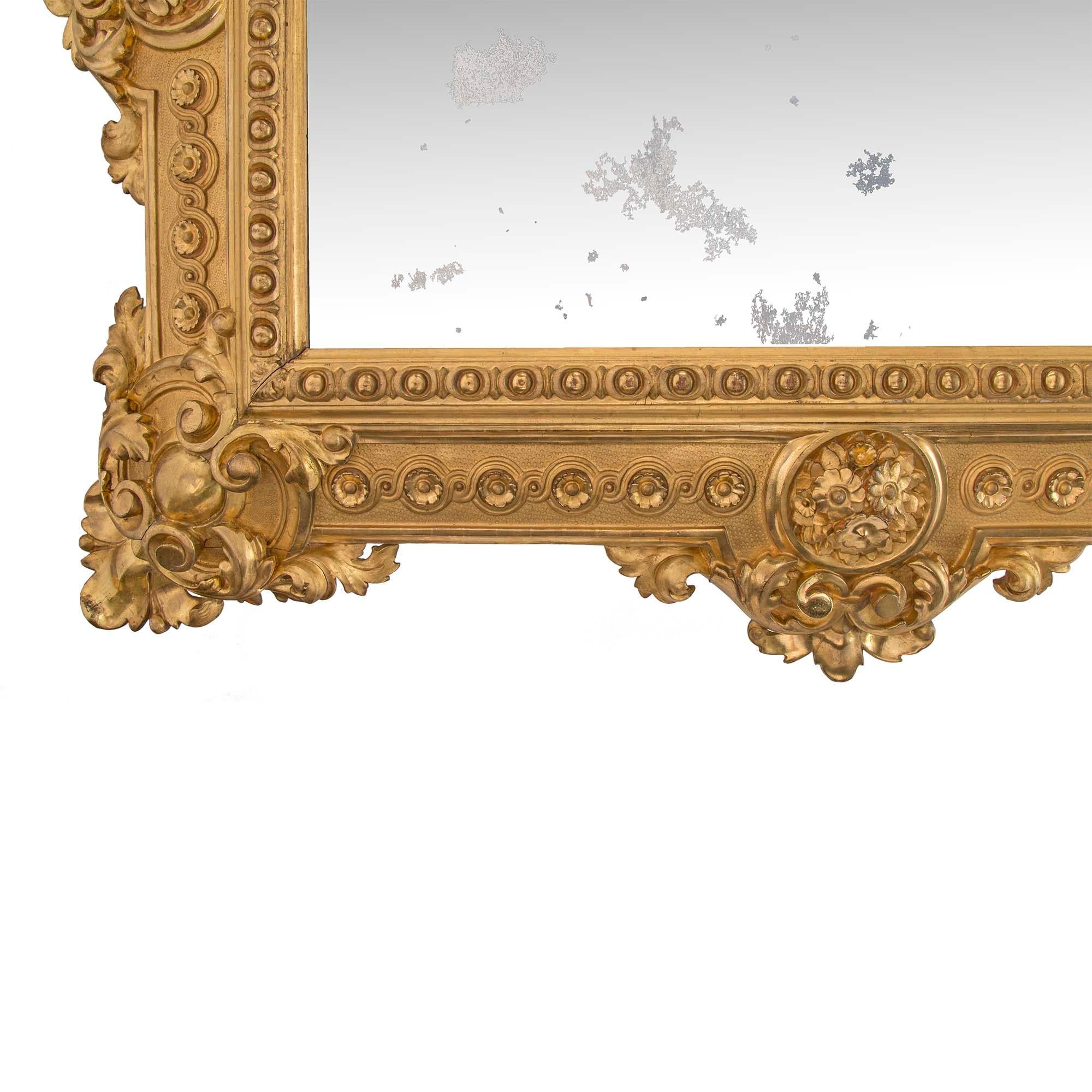 French 19th Century Renaissance Style Finely Carved Giltwood Mirror For Sale 2