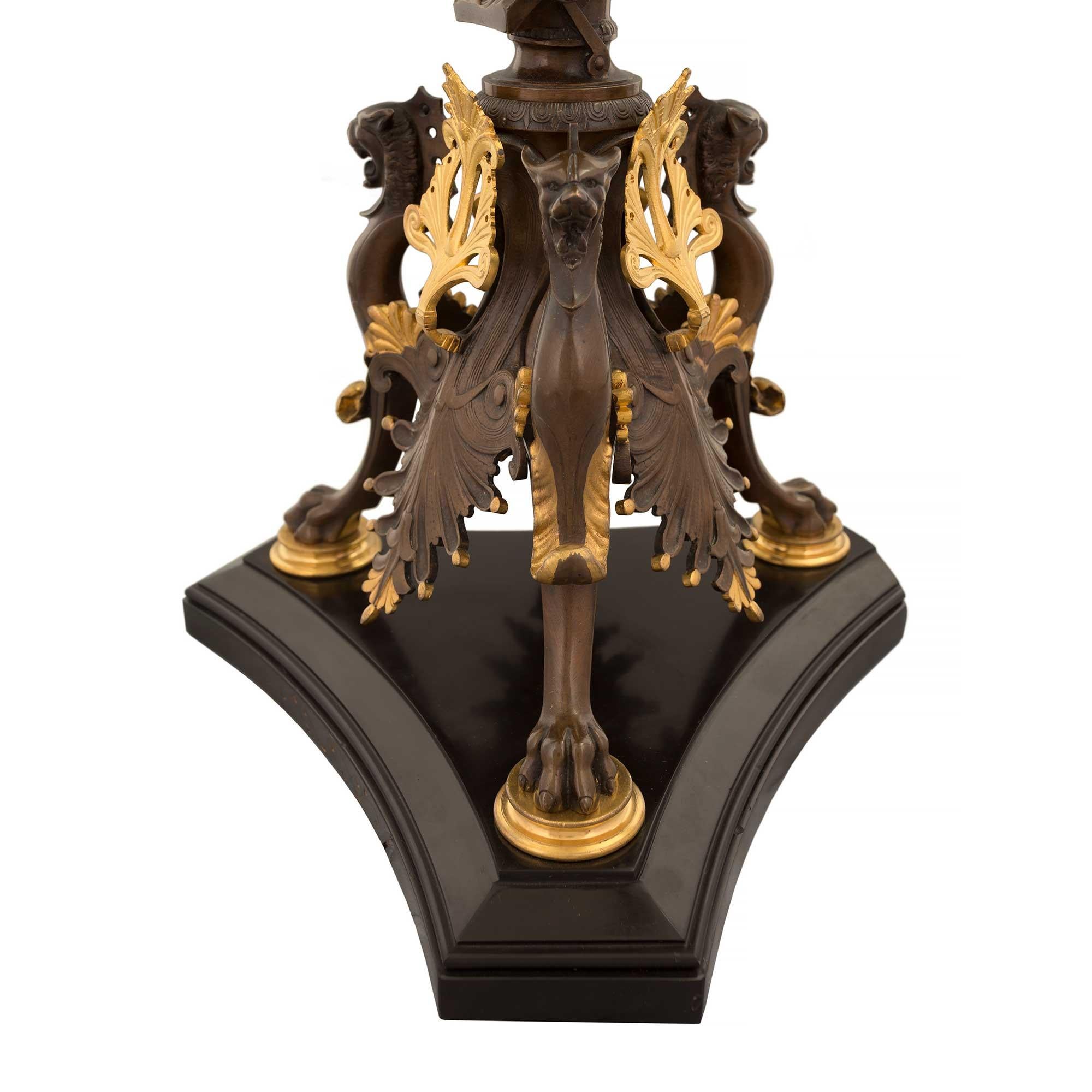 French 19th Century Renaissance Style Ormolu and Patinated Bronze Candelabras For Sale 9
