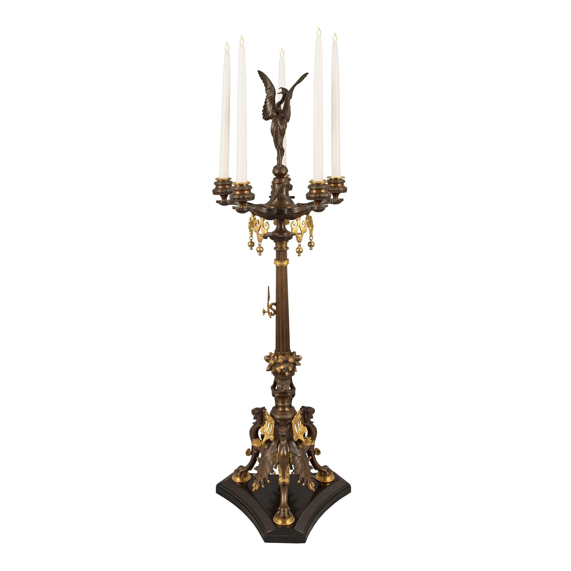 French 19th Century Renaissance Style Ormolu and Patinated Bronze Candelabras For Sale 1
