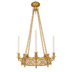 French 19th Century Renaissance Style Ormolu and Silvered Bronze Chandelier