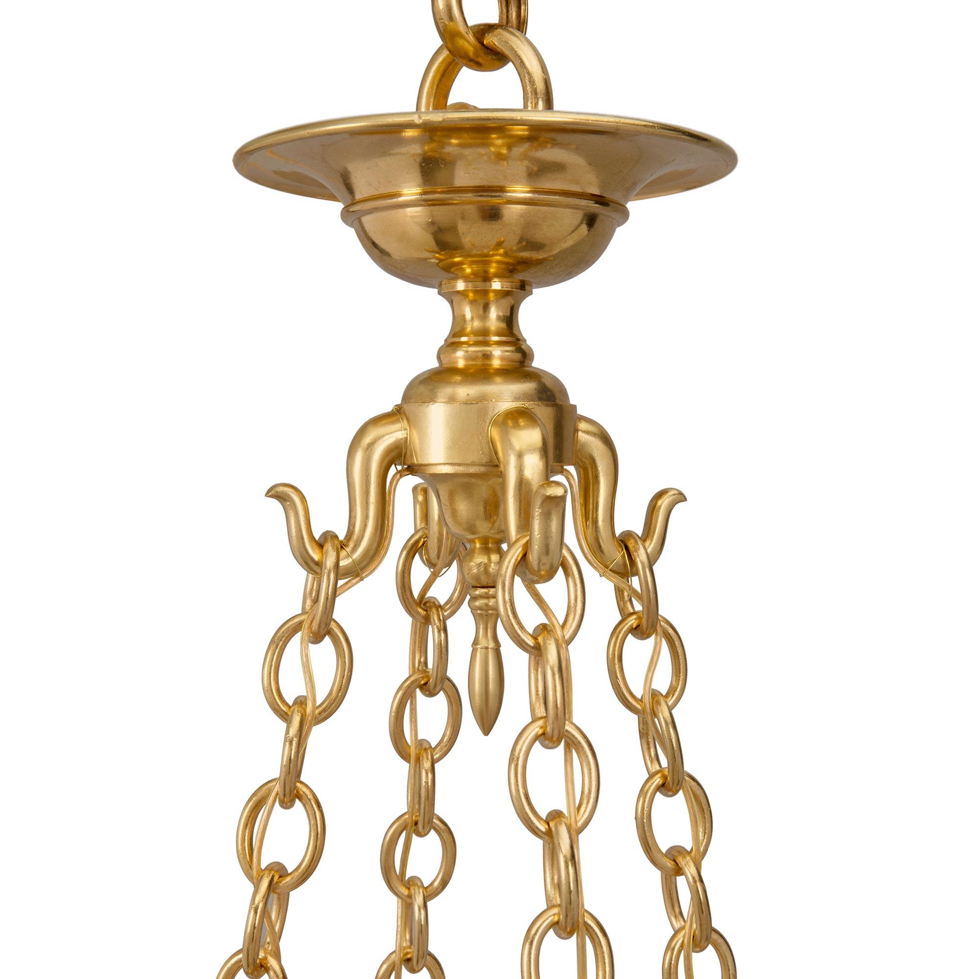 French 19th Century Renaissance Style Ormolu and Silvered Bronze Chandelier In Good Condition For Sale In West Palm Beach, FL