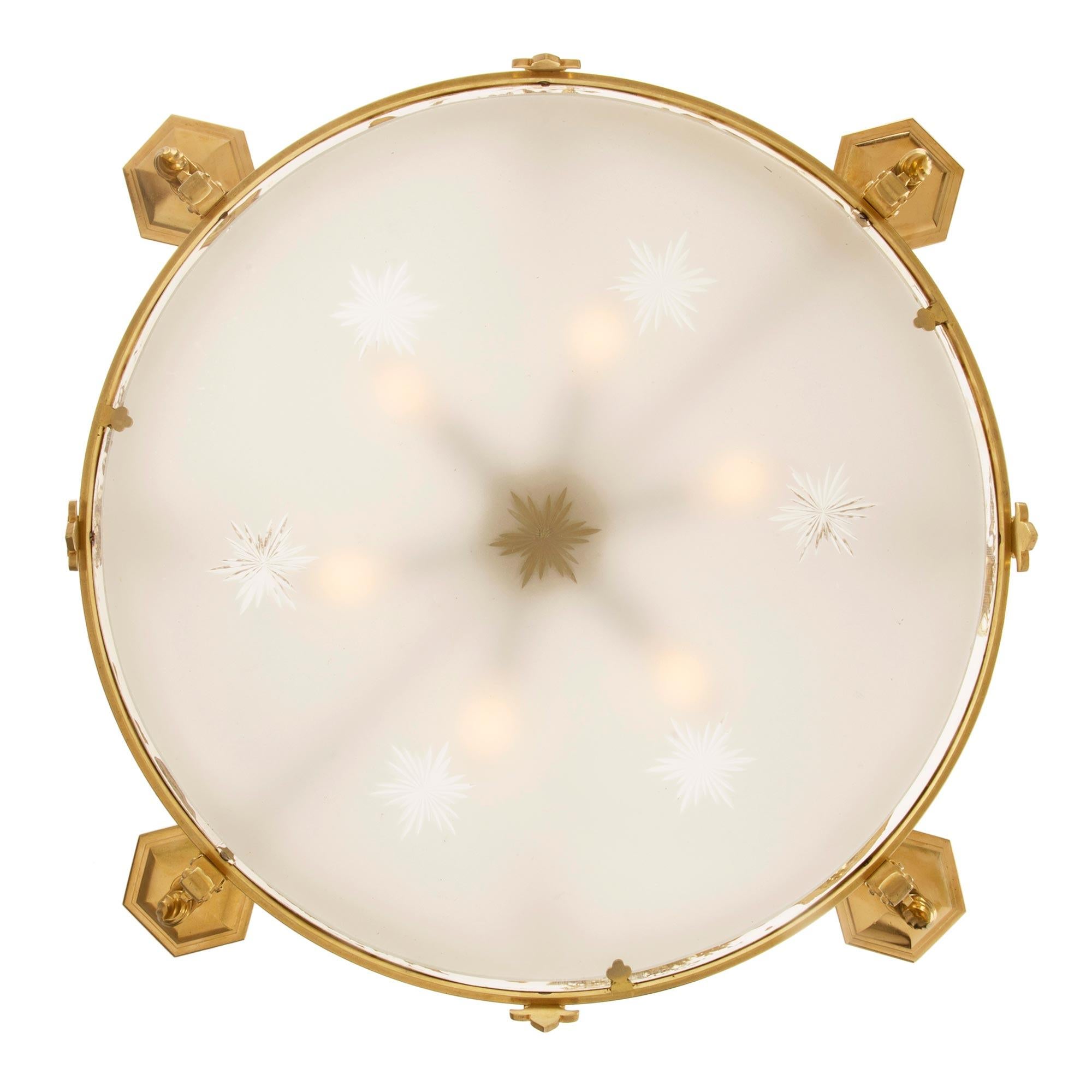 Lustre français de style Renaissance du 19ème siècle en bronze doré et argenté en vente 1