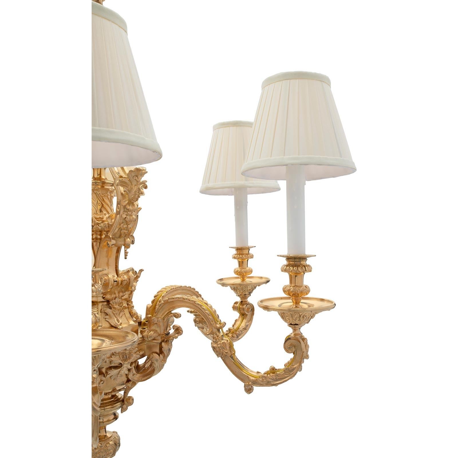  French 19th Century Renaissance Style Ormolu Six-Light Chandelier For Sale 1