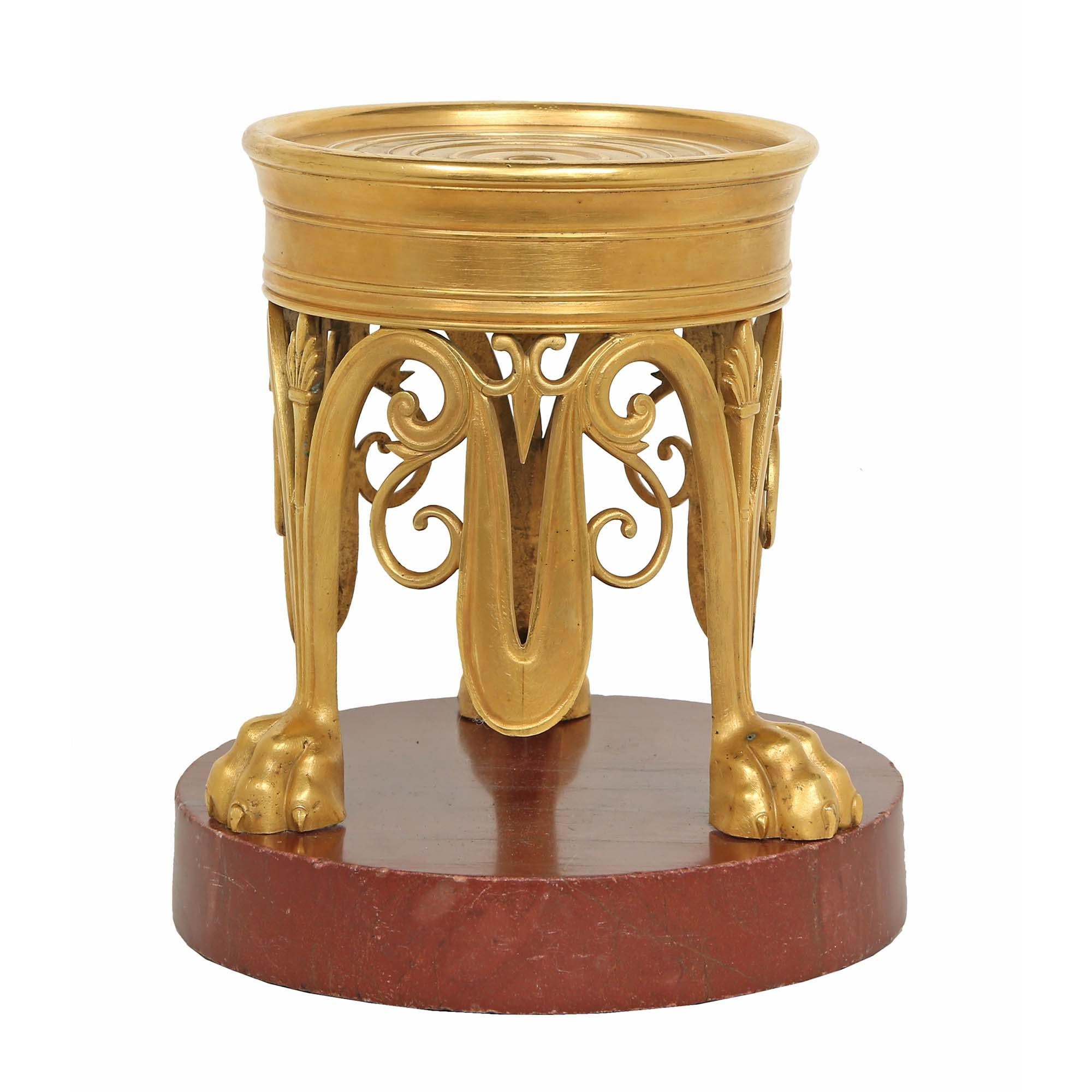French 19th Century Renaissance Style Three Piece Ormolu Oil Lantern For Sale 4