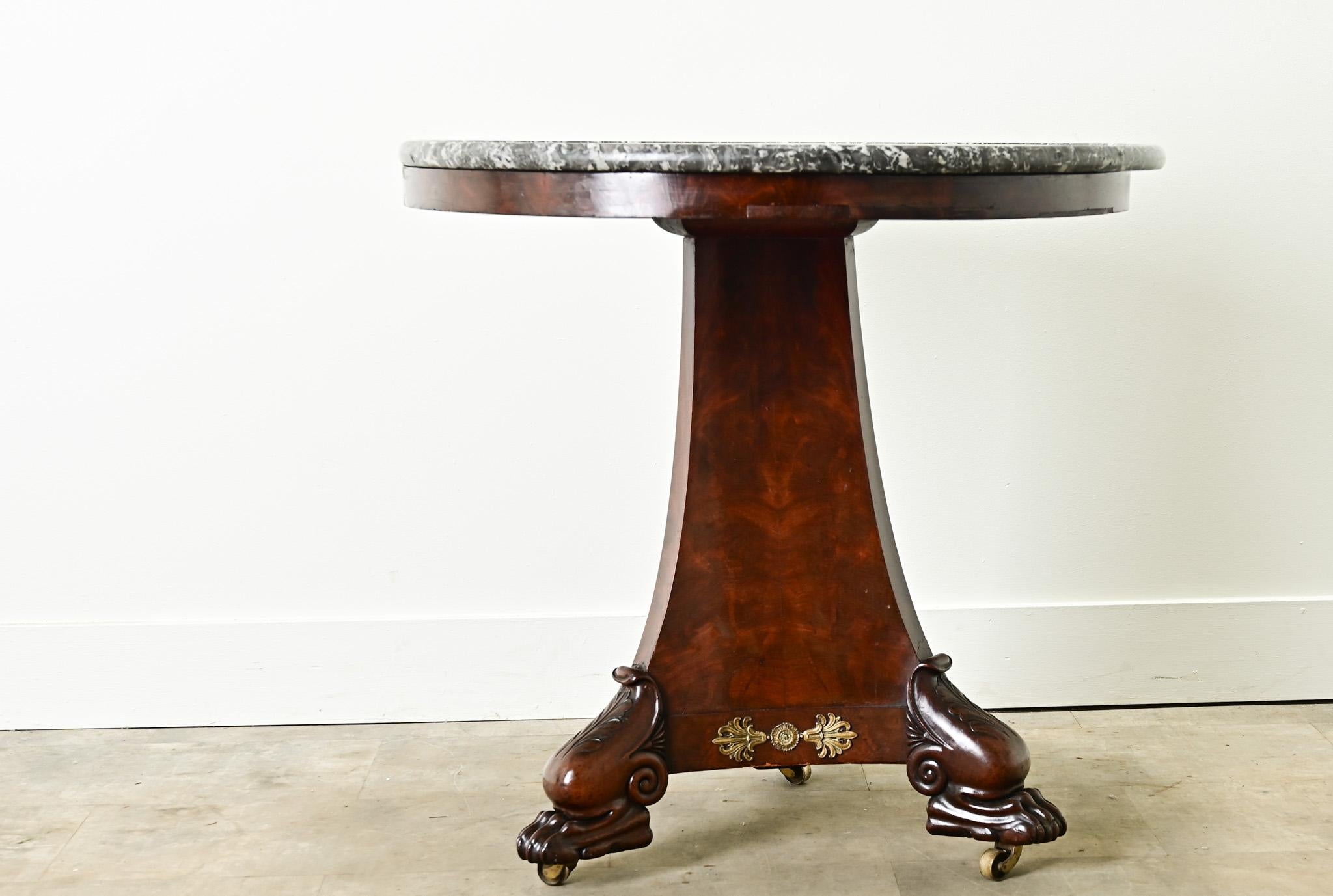 Hand-Carved French 19th Century Restauration Center Table For Sale