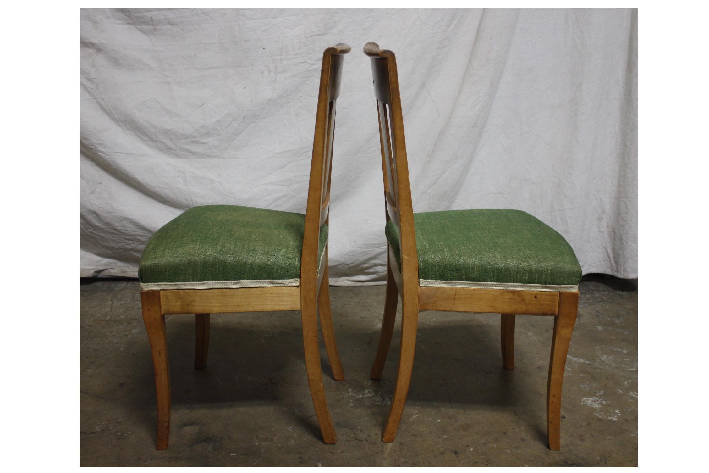 Walnut French 19th Century Restauration Dining Room Chairs For Sale