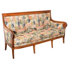 French 19th Century Restauration Fruitwood Settee French 19th Century Restauration Fruitwood Settee