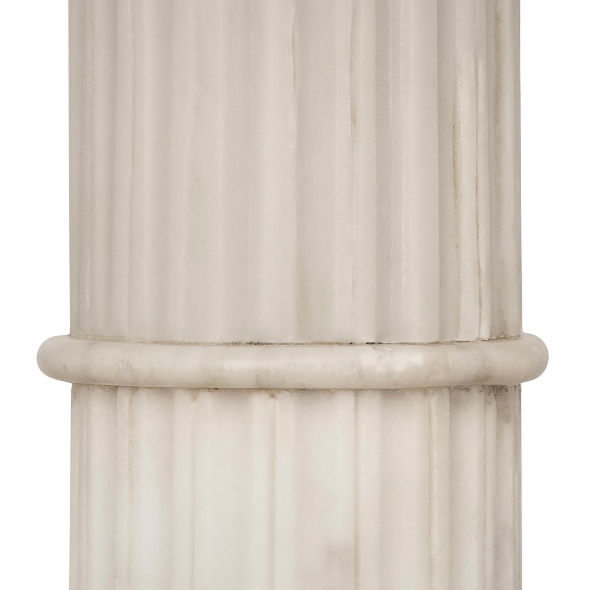 Carrara Marble French 19th century Restauration Period white Carrara marble side table For Sale