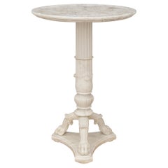 French 19th century Restauration Period white Carrara marble side table