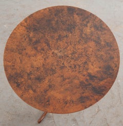 French 19th Century Restauration Walnut Tilt-Top Tea Table
