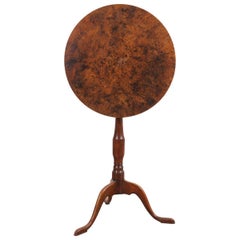 French 19th Century Restauration Walnut Tilt-Top Tea Table