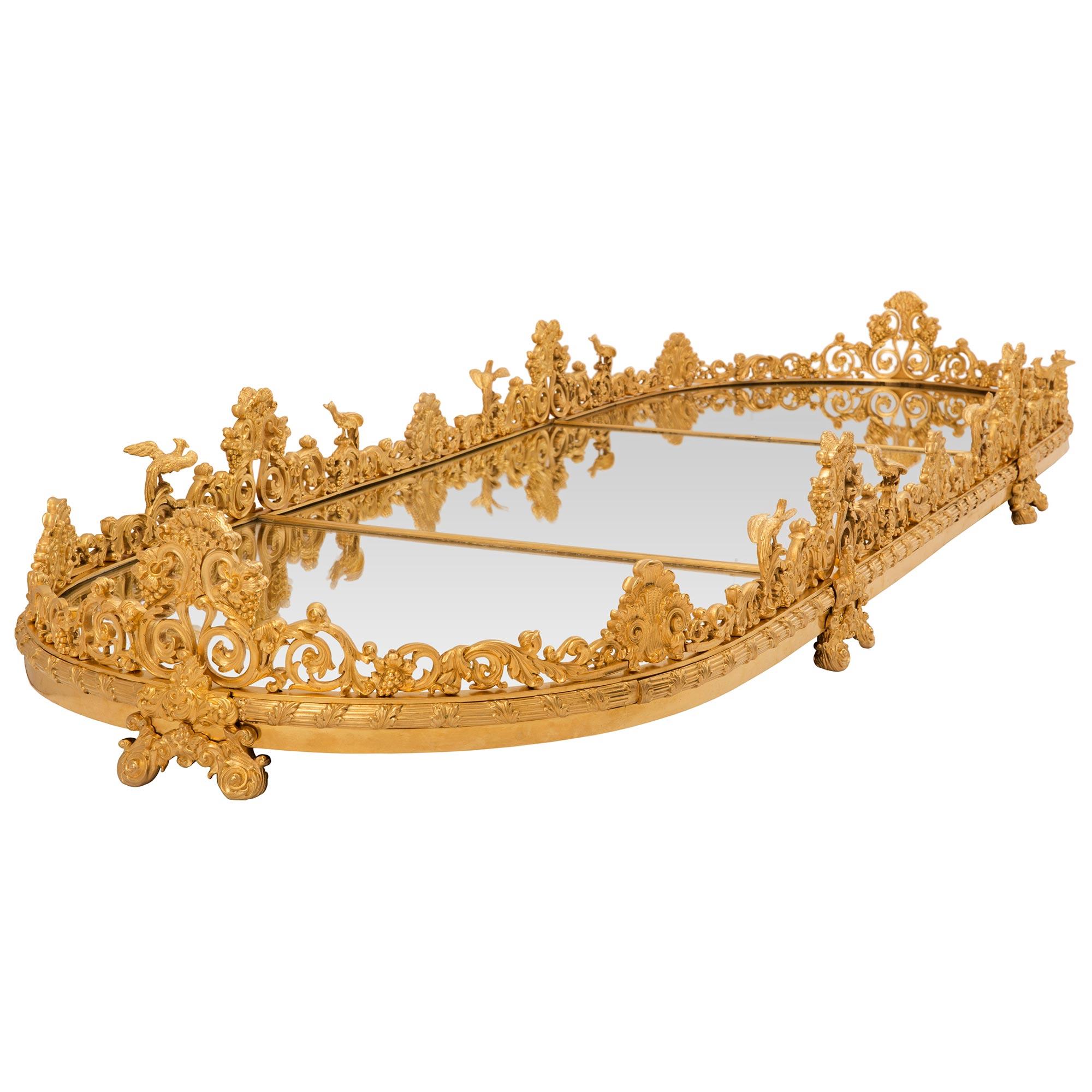 Mirror French 19th Century Restauration Period Ormolu Surtout De Table Centerpiece For Sale