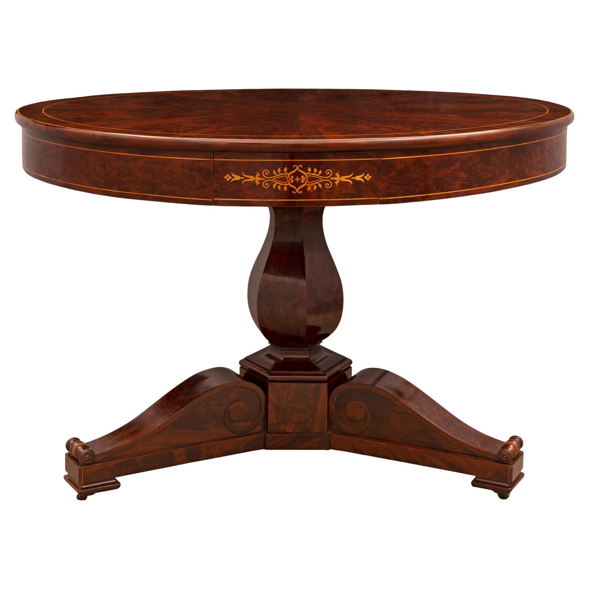 French 19th Century Restoration Period Round Center Table For Sale