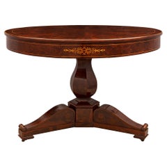 French 19th Century Restoration Period Round Center Table