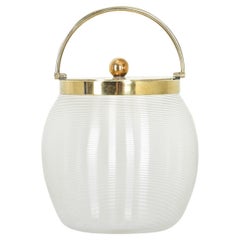 French 19th Century Ribbed Glass Sugar Caddy