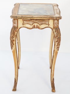 French 19th Century Rococo Ambulante Side Table with Drawer and Mirrored Top