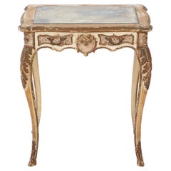 French 19th Century Rococo Ambulante Side Table with Drawer and Mirrored Top