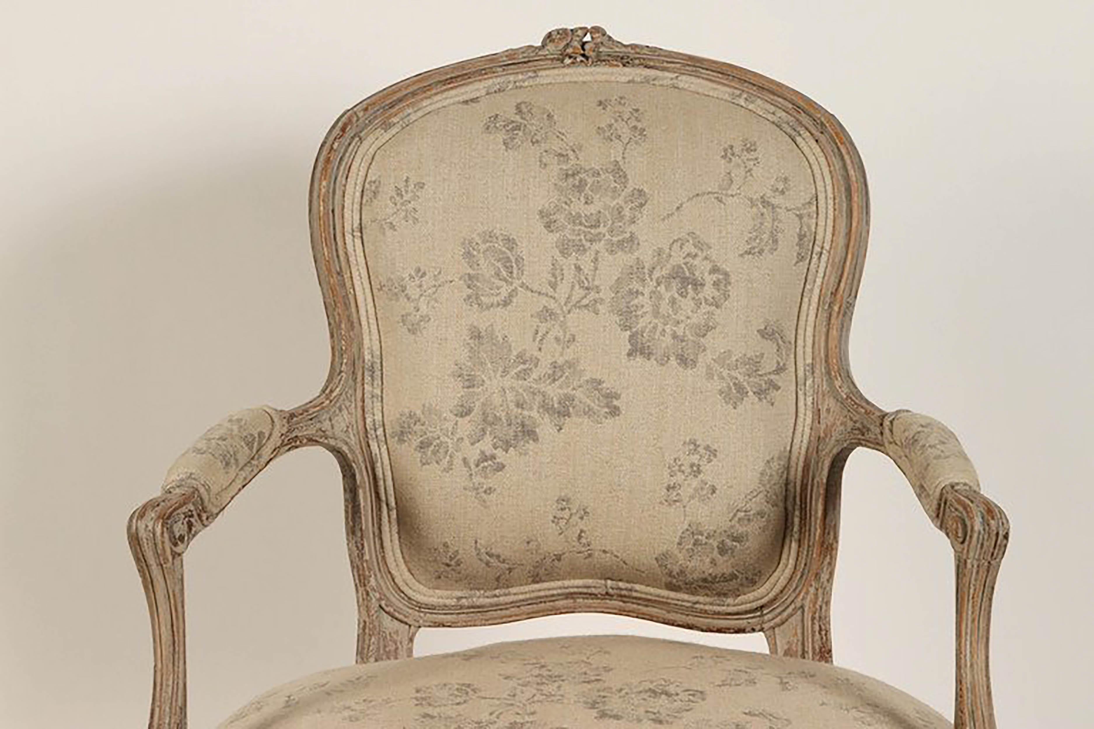 Rococo Fauteuil français du 19e siècle de style rococo en vente