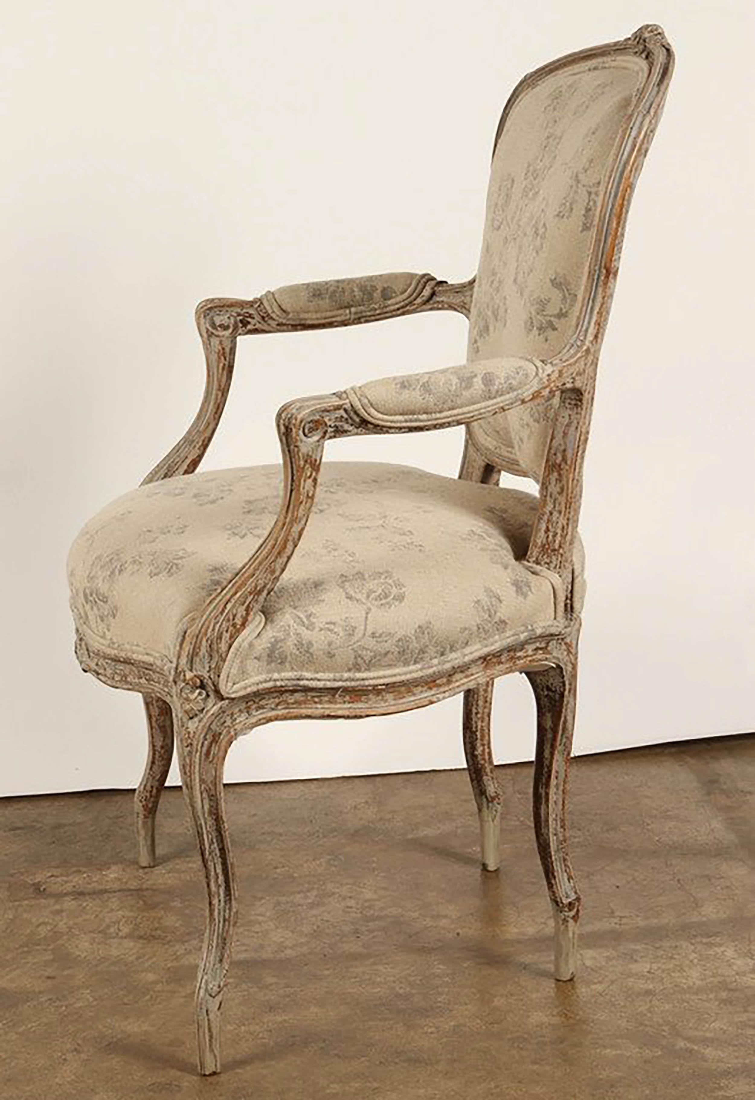 French 19th Century Rococo Style Armchair In Good Condition For Sale In Pasadena, CA