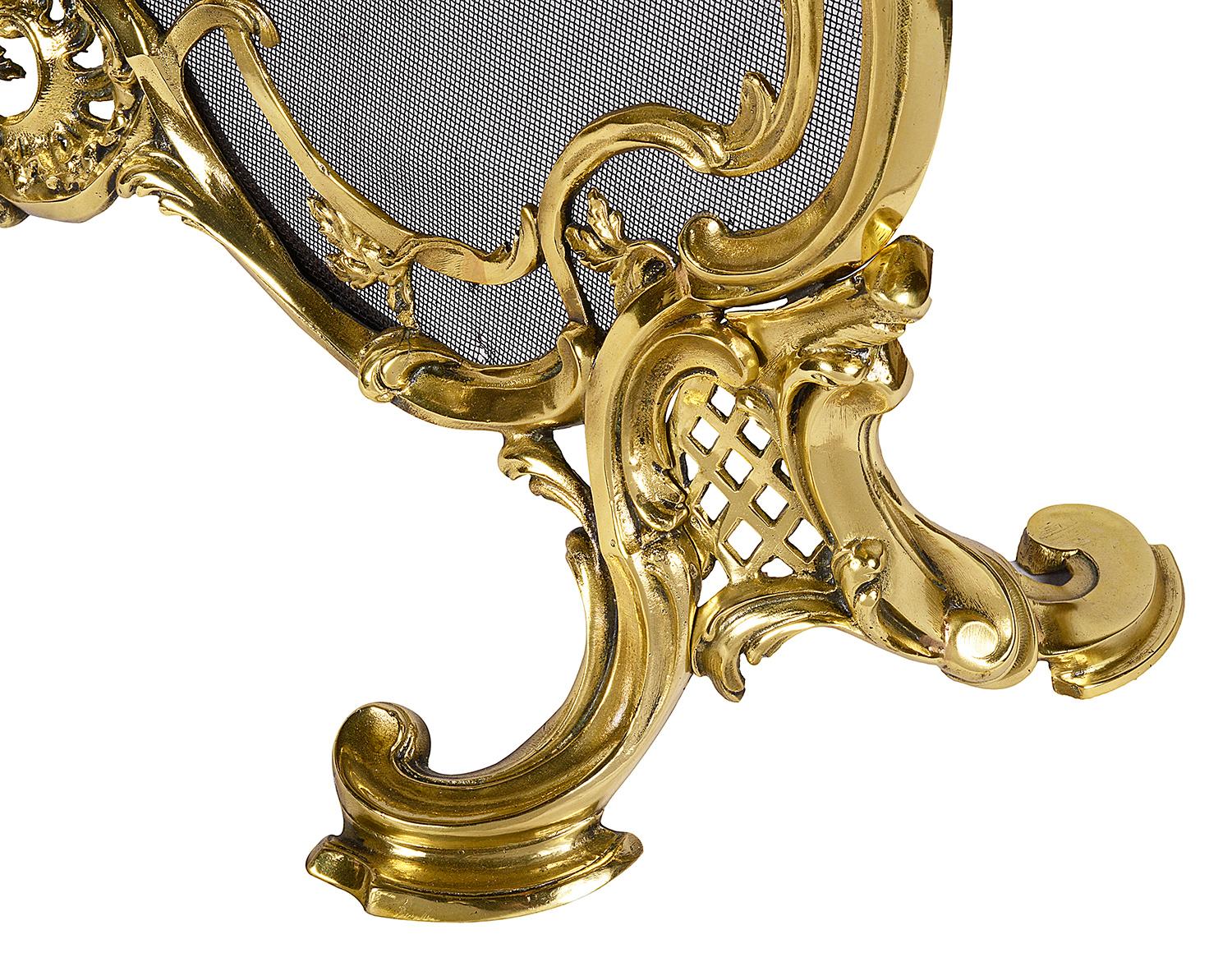 Gilt French 19th Century Rococo Style Fire Screen For Sale