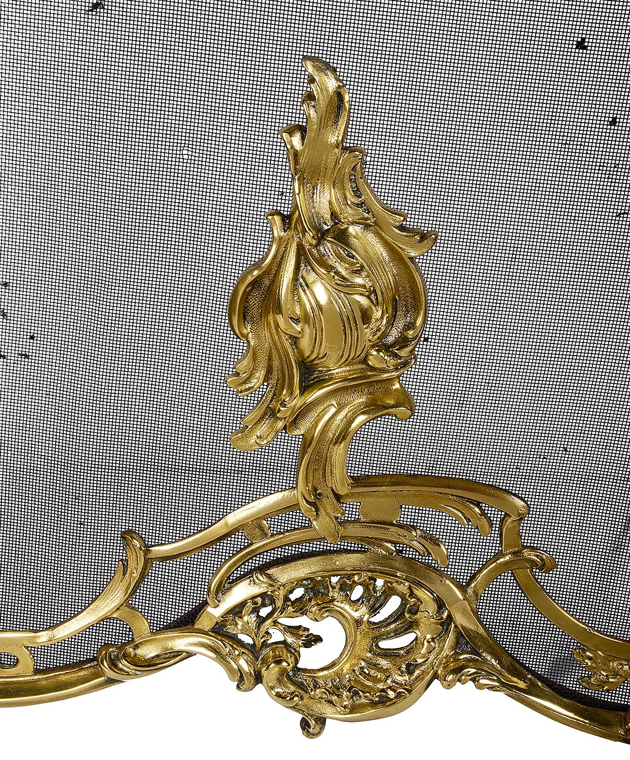 French 19th Century Rococo Style Fire Screen In Good Condition For Sale In Brighton, Sussex