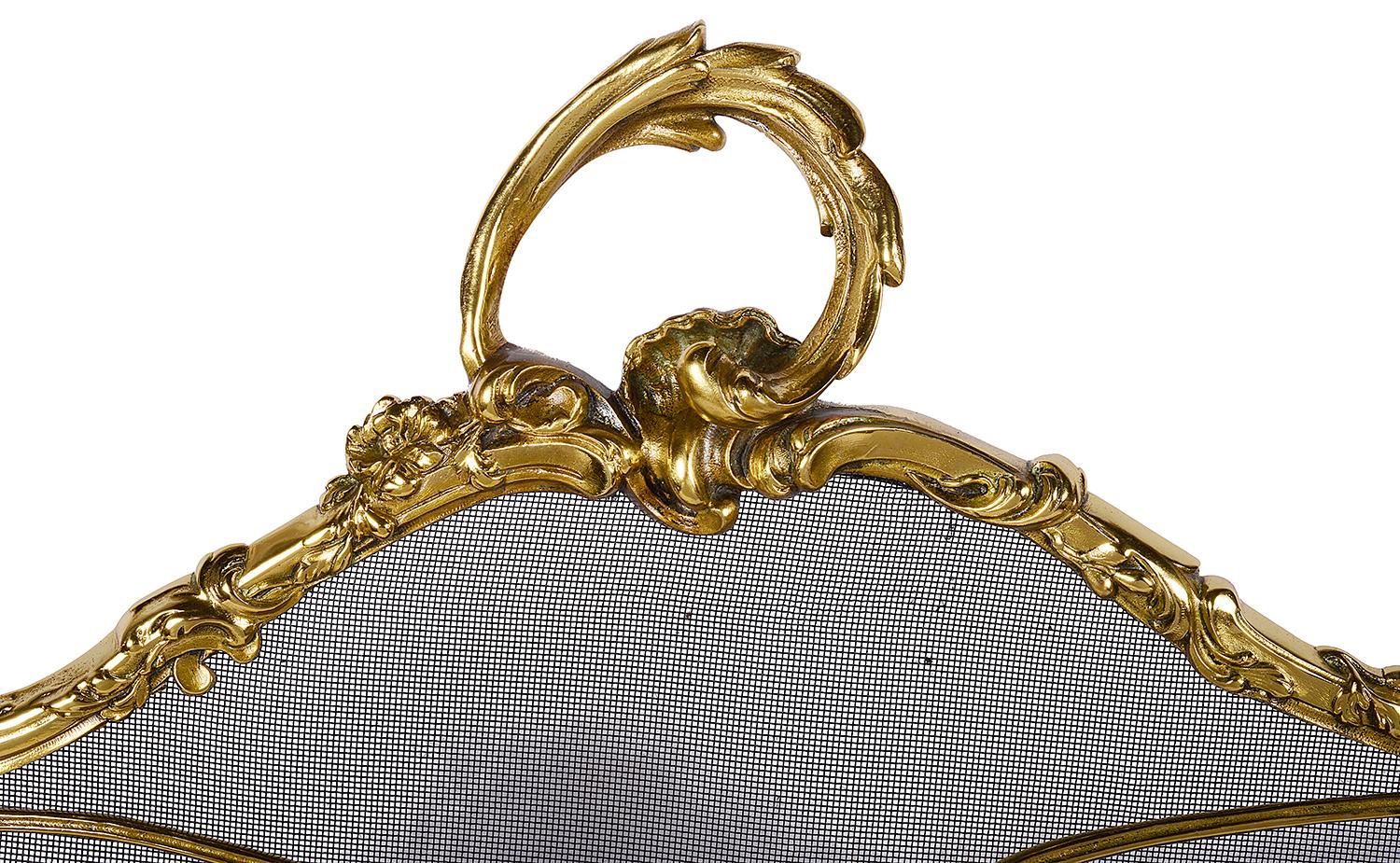 Ormolu French 19th Century Rococo Style Fire Screen For Sale