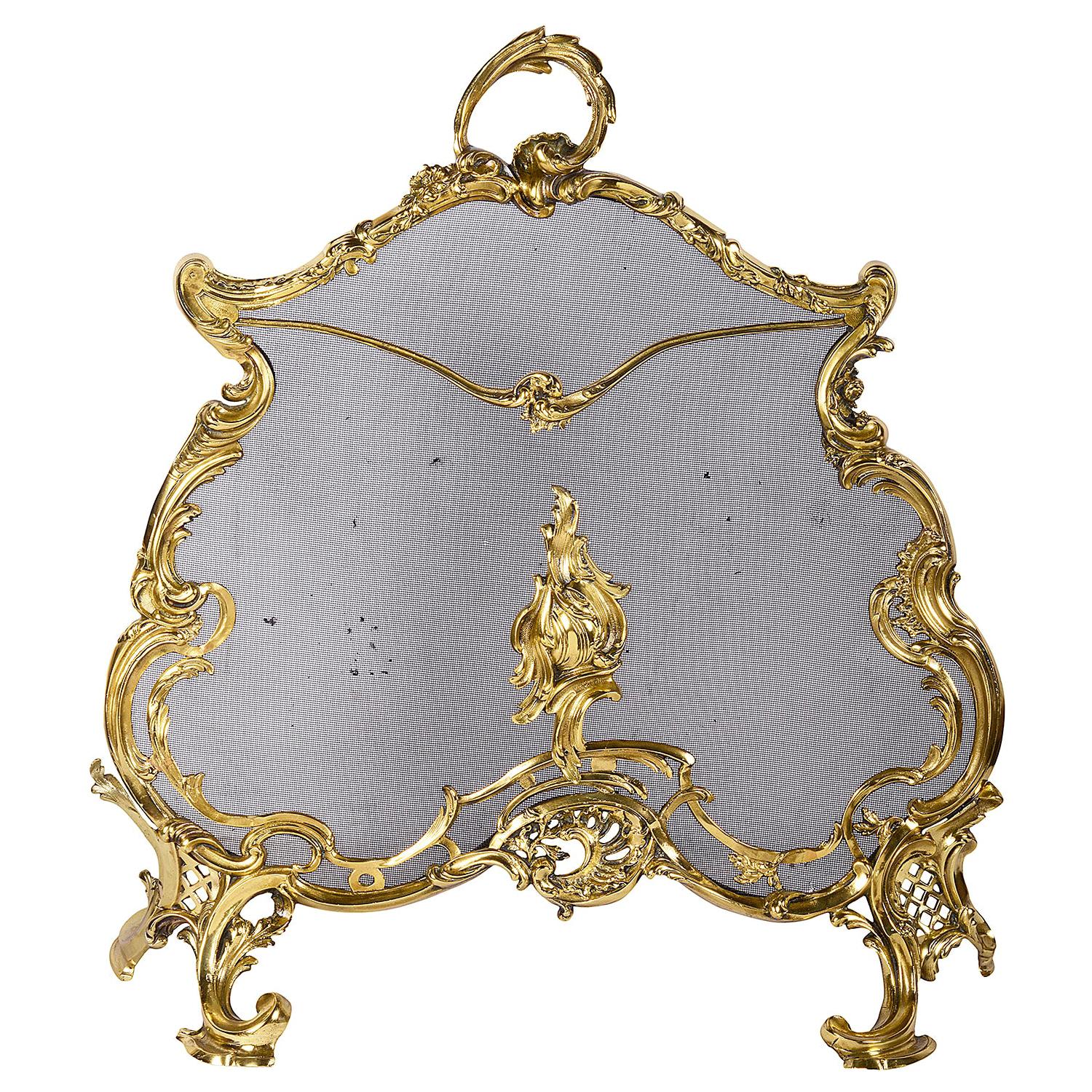 Kaminschirm im Rokoko-Stil des 19. Jahrhunderts im Angebot
