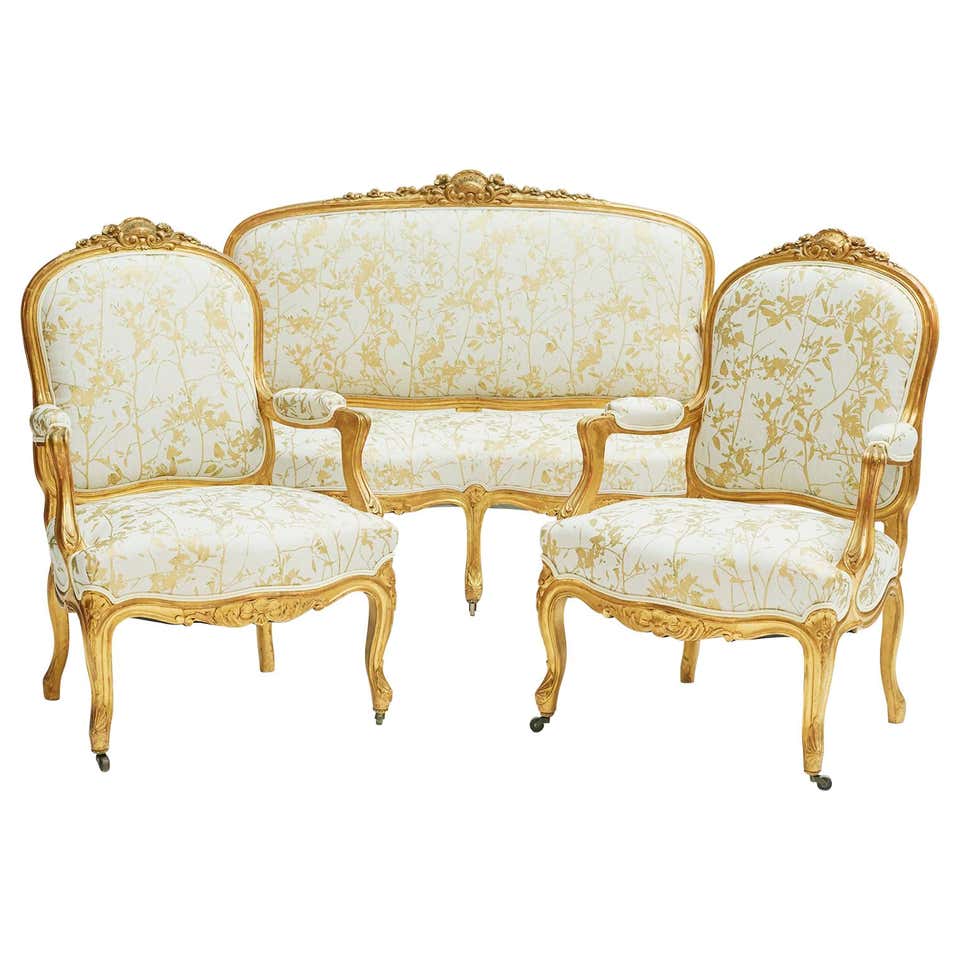 French 19th Century Rococo Style Furniture Set at 1stDibs