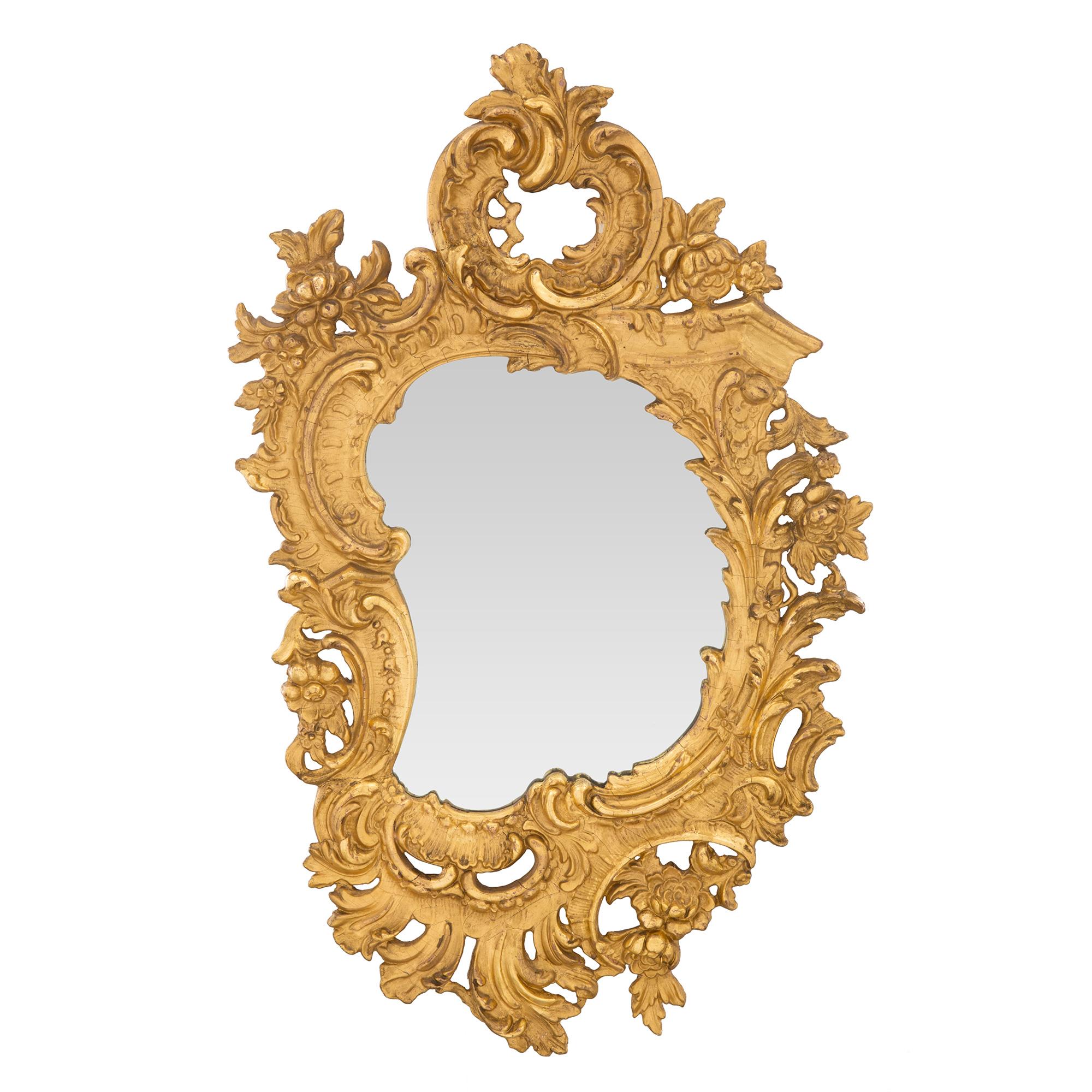 Early 19th Century Rococo Silver Mirror For Sale at 1stDibs