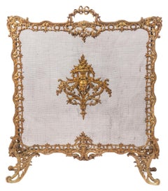 French 19th Century Rococo Style Ormolu Fire Screen